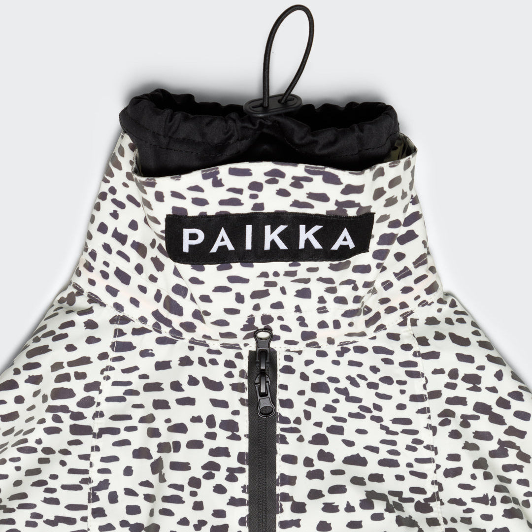 PAIKKA pilkullinen hohtava ja heijastava sadetakki koiralle