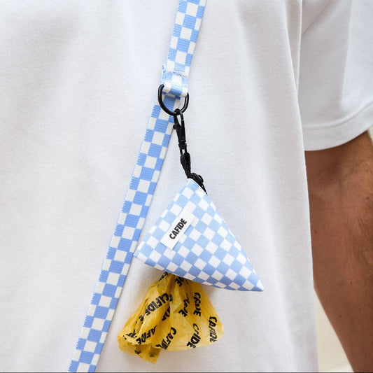 Juno -kierrätetty kakkapussikotelo, Vichy Blue