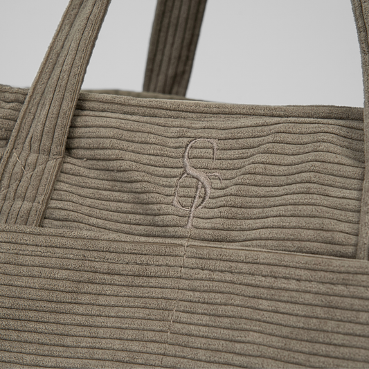 Vilda Carrier Bag | Taupe Corduroy by Staey
