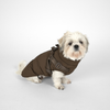 Vera dog winter coat with harness, chestnut