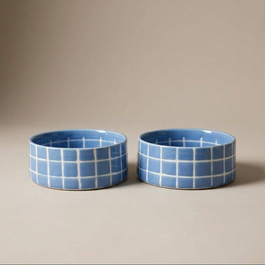 Pool Stoneware Pet Bowl 14cm Blue Sky 2 Pieces Set by Egg Back Home