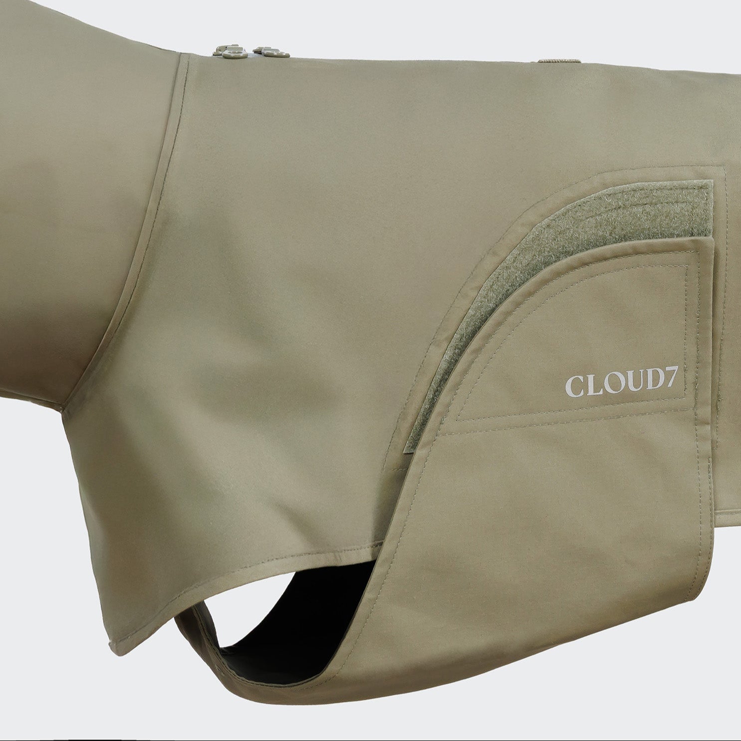 CLOUD7 Helgoland -koiran sadetakki, oliivi