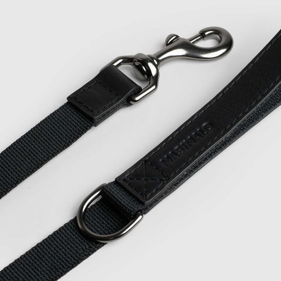 Masimalo koiran nahkainen talutin, musta