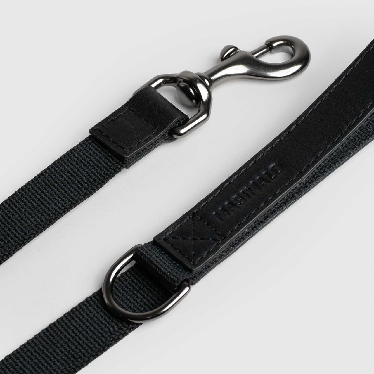 Masimalo koiran nahkainen talutin, musta