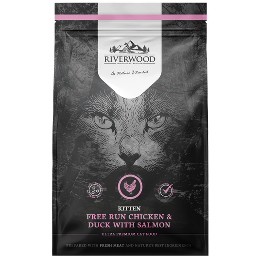 Kitten cat food with chicken, duck & salmon