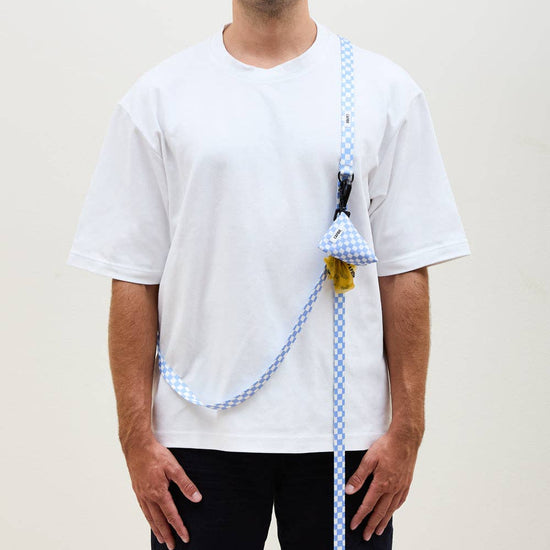 Juno -kierrätetty kakkapussikotelo, Vichy Blue