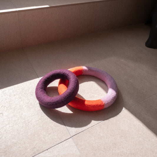 Masimalo Duo Circle - koiran lelu, oranssi - violetti