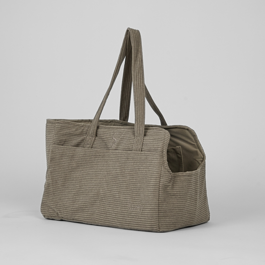 Vilda Carrier Bag | Taupe Corduroy by Staey