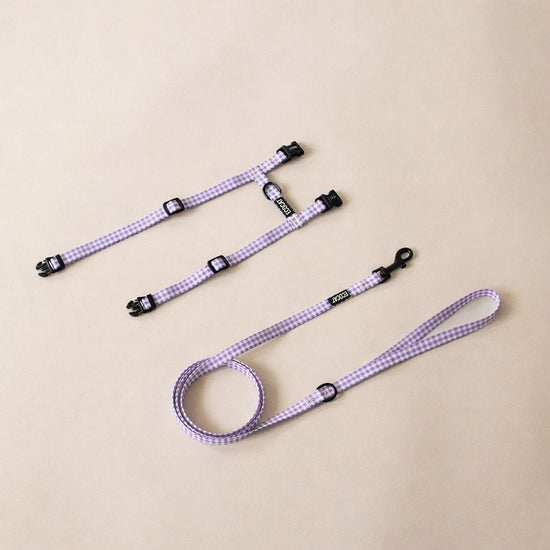 Ecocat Kissan valjaat ja talutin, laventeli ruutu