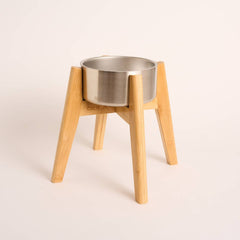 Dog bowl stand, bamboo