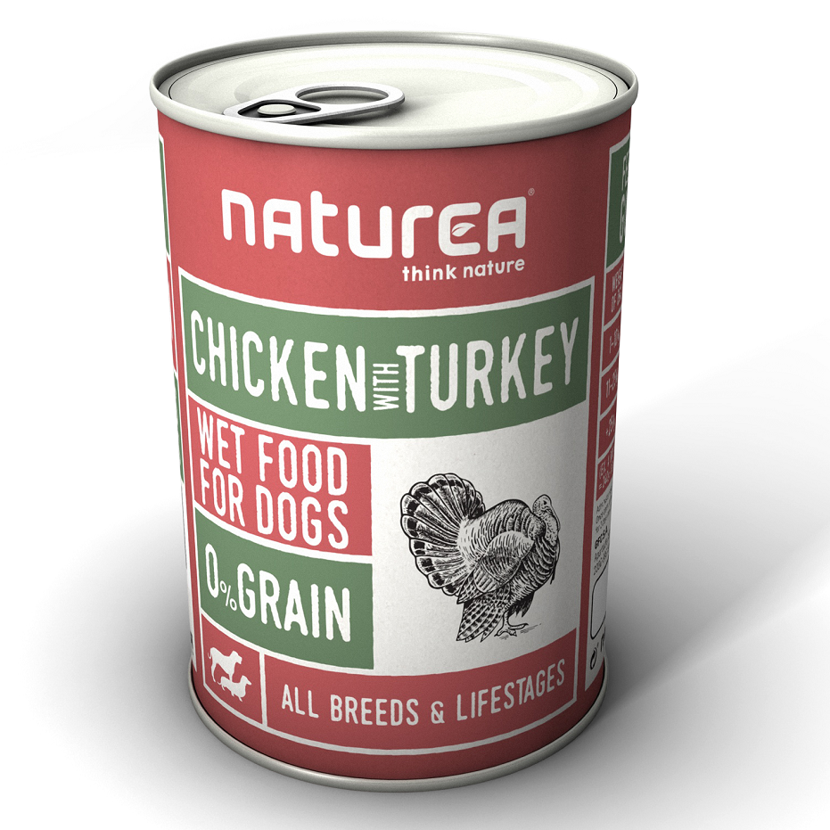 Naturea kana ja kalkkuna koiran märkäruoka