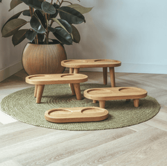 Wooden bowl stand