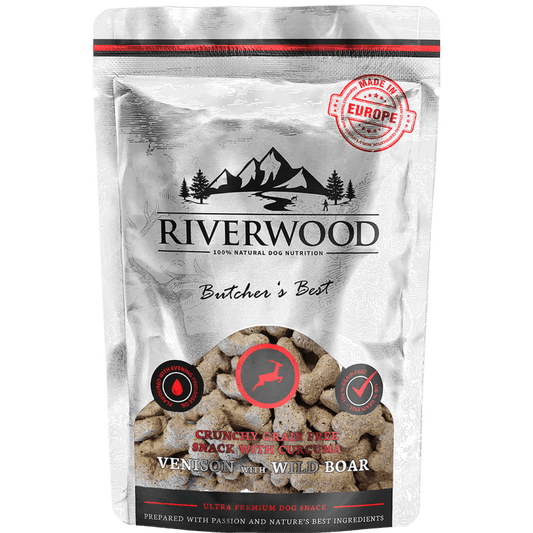 Riverwood Rapeat viljattomat makupalat koiralle, peura & villisika