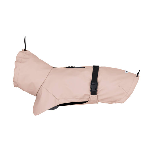 tadazhi koiran vaaleanpunainen sadetakki